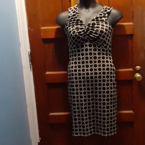 Black and white symmetrical David Meister Dress